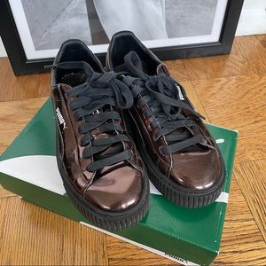 Puma basket platform metallic bronze 7